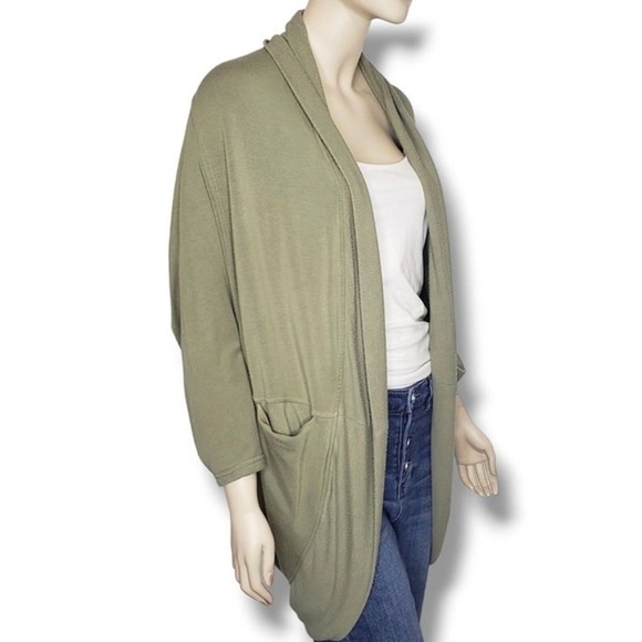 Athleta Ethereal Cocoon Wrap Sweater Womens Xxs/XS Shadow Olive Cardigan - Picture 2 of 6